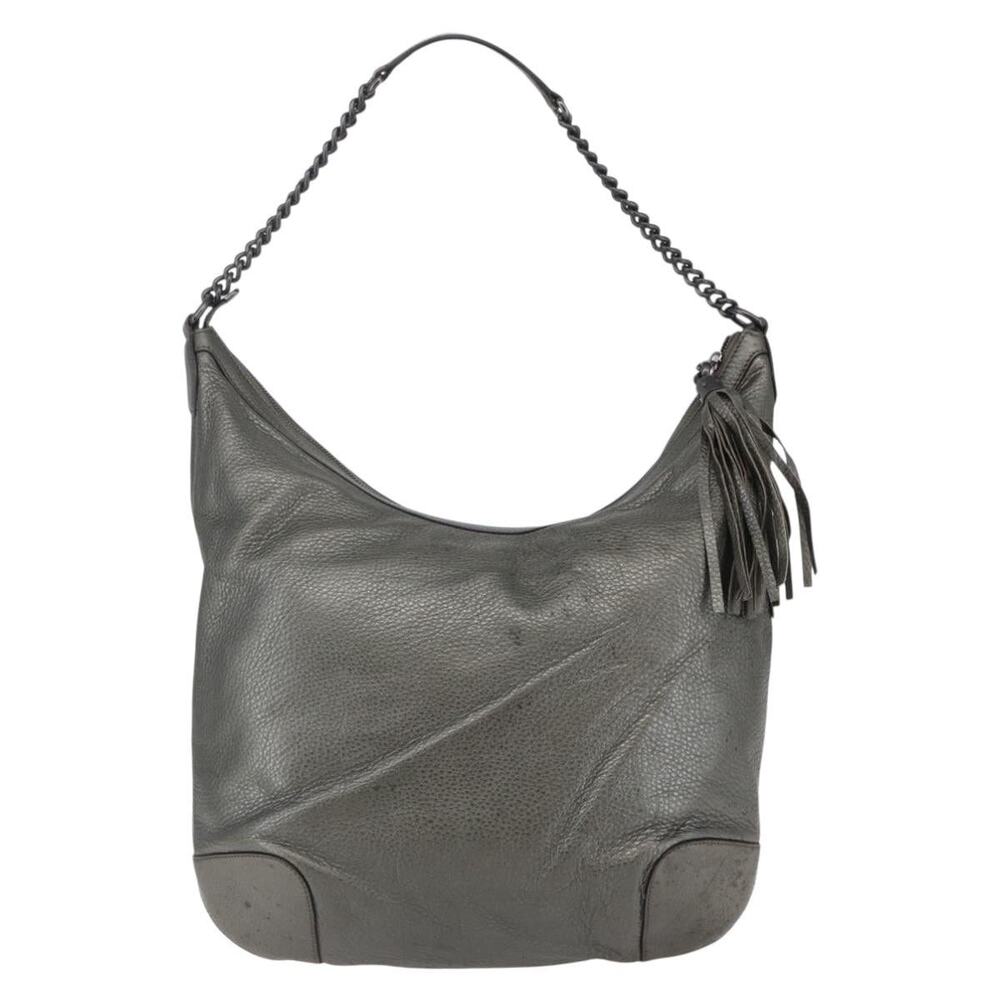 Gucci Leather Soho Chain Shoulder Bag Silver Tone